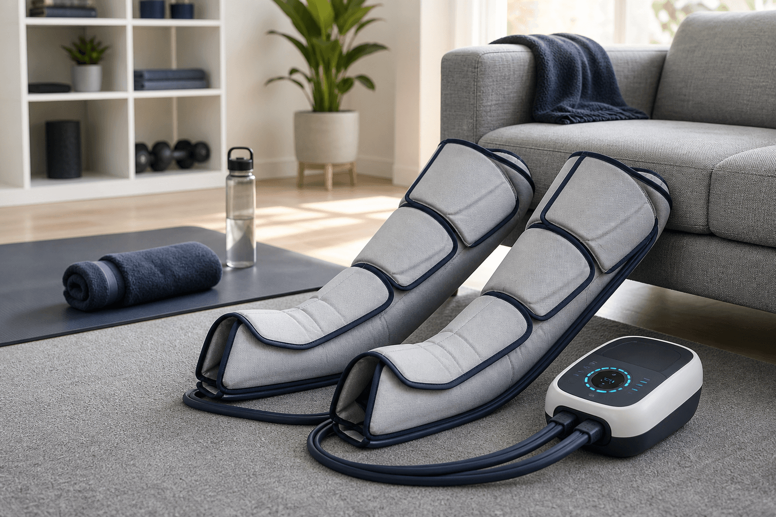 Lower-body recovery with a clear compression flow